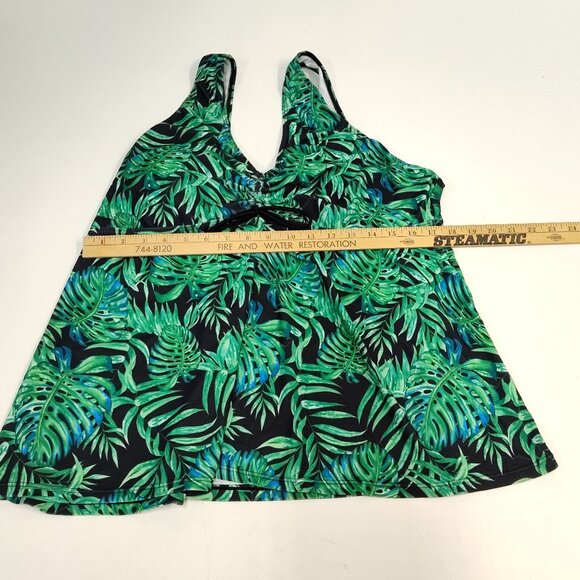 DACI Tankini Swim Top 3XL Tropical Leaf Print No Bottom or Bra Insert Great Cond - Picture 6 of 8